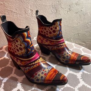 Corkys Red and Orange Winter Rain Boots